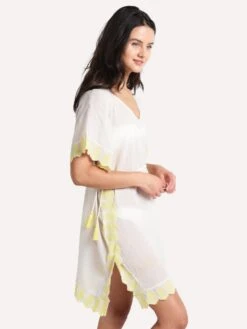 Echo Eyelet Side Tie Caftan -Every Wear Shop eb0073 stonealt2