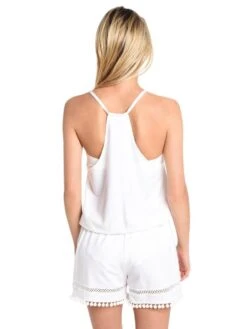 Ella Moss Juliet Solids Sleeveless Romper Coverup -Every Wear Shop em54777 whitealt3