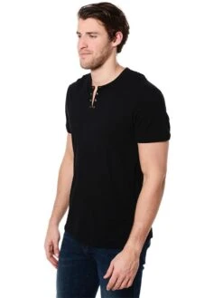 John Varvatos Cotton Eyelet Crew -Every Wear Shop k1213r2b kw3b1 blackalt1