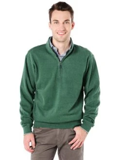 Peter Millar Men's Melange 1/4 Zip Fleece Pullover