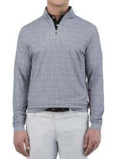 Peter Millar Perth Streth Glen Plaid Quarter-Zip -Every Wear Shop mf17ek40d midnightalt1