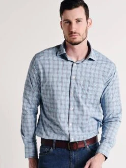 Peter Millar Grier Performance Glen Plaid Woven Shirt