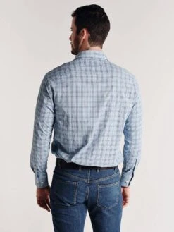 Peter Millar Grier Performance Glen Plaid Woven Shirt -Every Wear Shop mf18ew06sl mosaicbluealt3