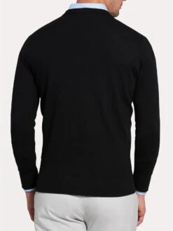 Peter Millar Men's Crown Comfort Cashmere V-Neck Sweater -Every Wear Shop mf18s14 blackalt1