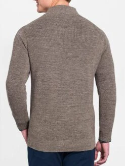 Peter Millar Men's Mountain Button Mock Sweater -Every Wear Shop mf18s94 basinbrownalt1