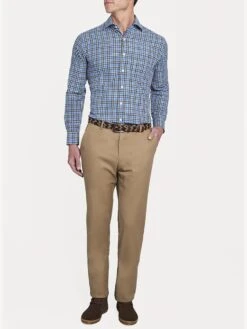 Peter Millar Crown Finish Salthill Check Shirt 6 Peter Millar Crown Finish Salthill Check Shirt -Every Wear Shop mf18w21csl swissbluealt1