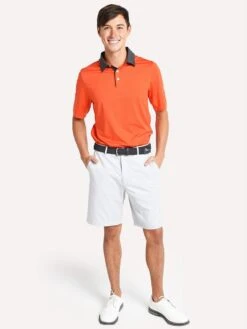 Kjus Men's Superload Short Sleeve Polo -Every Wear Shop mg60 b04 bloodorange darkduskalt3