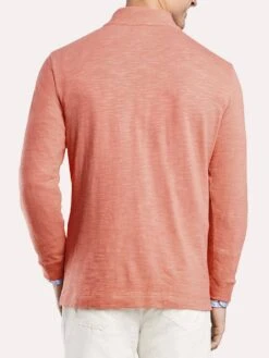 Peter Millar Men's Seaside Cotton Slub Quarter-Zip -Every Wear Shop ms19k29 grapefruitalt1