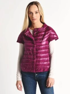 Herno Women's Classic Nylon Cap Sleeve Jacket -Every Wear Shop p10110d1c 12017 fuschia c2a6c17c 2c7c 4cca 887c d2a30980dce1