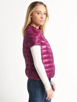 Herno Women's Classic Nylon Cap Sleeve Jacket -Every Wear Shop p10110d1c 12017 fuschiaalt2