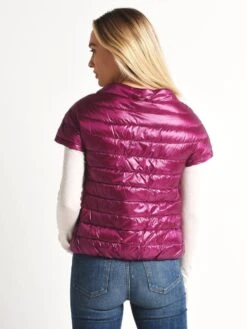 Herno Women's Classic Nylon Cap Sleeve Jacket -Every Wear Shop p10110d1c 12017 fuschiaalt3