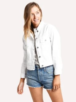 BB Dakota White Noise Crop Denim Jacket