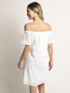Sail To Sable Dot Eyelet Dress -Every Wear Shop sp1884 whitealt2