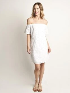 Sail To Sable Dot Eyelet Dress -Every Wear Shop sp1884 whitealt3