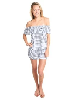 Splendid Mills Chambray All Day Romper -Every Wear Shop sp48777 bluestripealt1