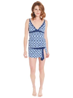 Tommy Bahama Women's Shibori Splash Skirted Hipster Bikini Bottom -Every Wear Shop tsw61141b plungebluealt3