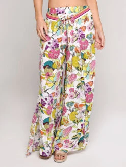 Trina Turk Key West Botanical Wrap Pant -Every Wear Shop tt8wa31 white