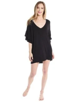 Trina Turk Sunshine Cover Tunic -Every Wear Shop tt8wk53 blackalt1