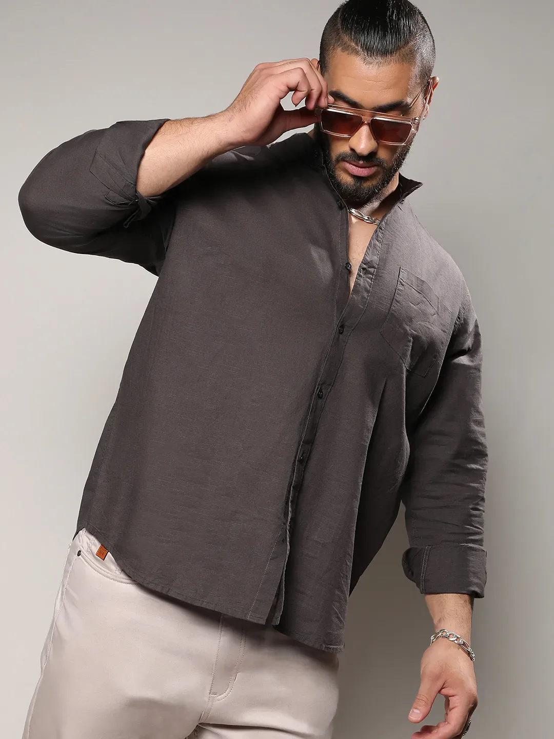 Every Wear Shop -Every Wear Shop Solid Stylish Casual Shirt SHRT CHNPLUS05 M PLN CO 1